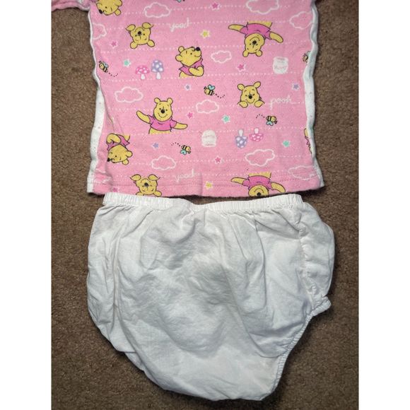 Winnie the Pooh Long Sleeved Shirt Bee Happy with White Bloomers 18M - Picture 5 of 6